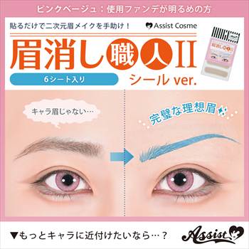 眉消し職人Ⅱ シールVer. ピンクベージュ 【お得】6シート入り