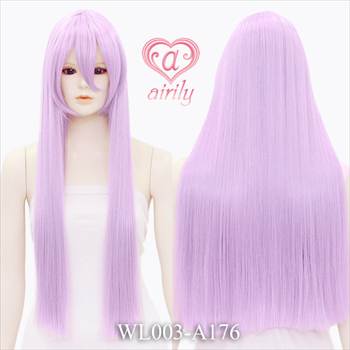ロングストレート パステルライラック
