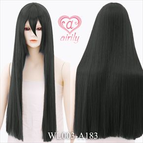 ロングストレート グリーニッシュブラック